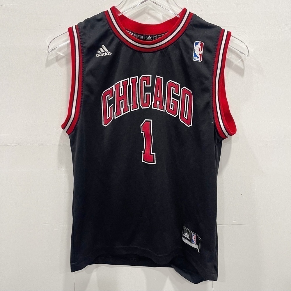 Adidas NBA Derrick Rose Chicago Bulls Jersey Black Road Rookie #1 Youth Medium